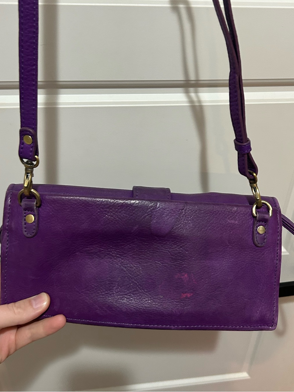 Sapahn Purple Leather Crossbody With Removable Strap — image 2 of 7